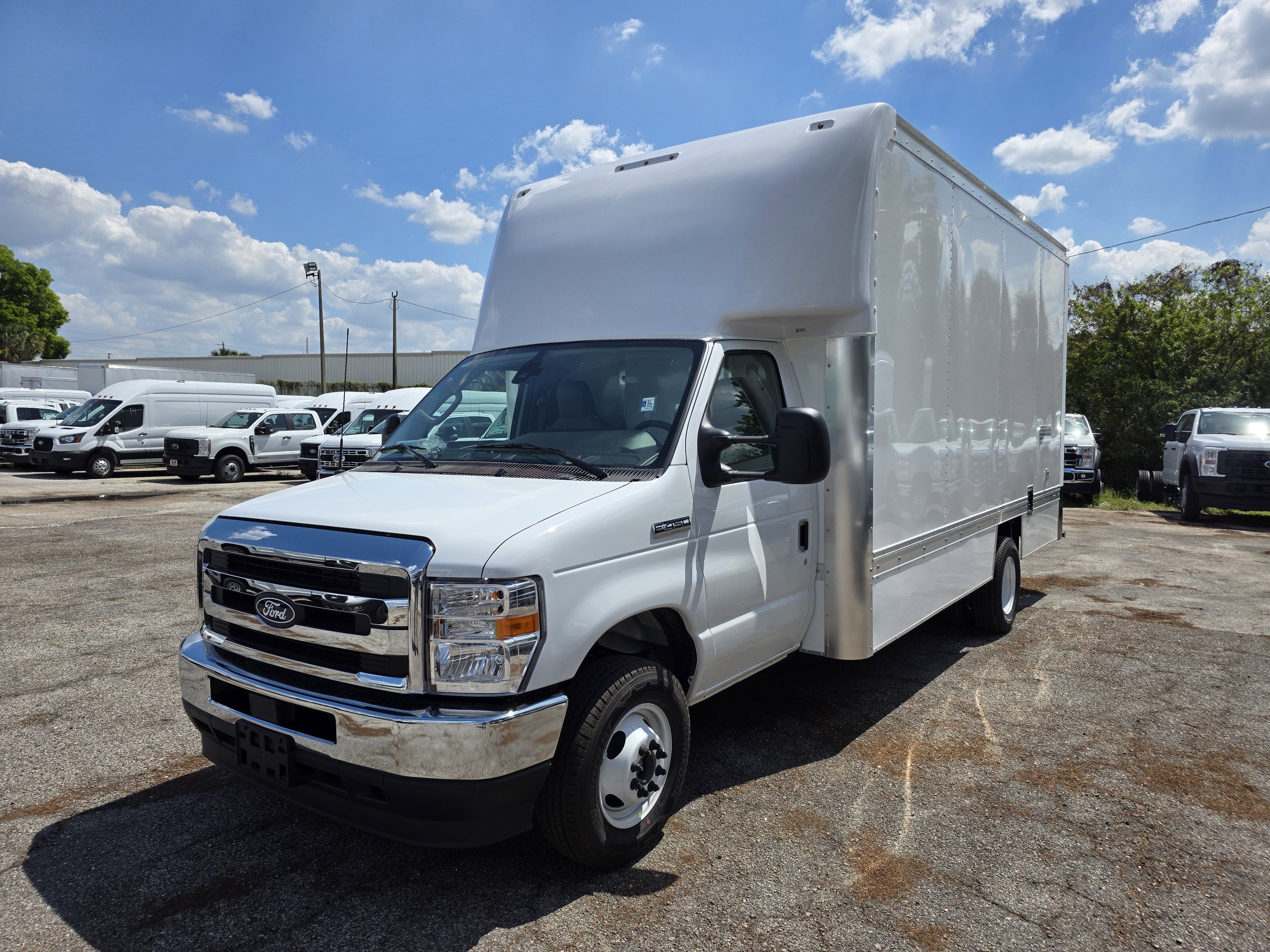 2027 Ford E-450 Standard in Oxford White — front three-quarter view