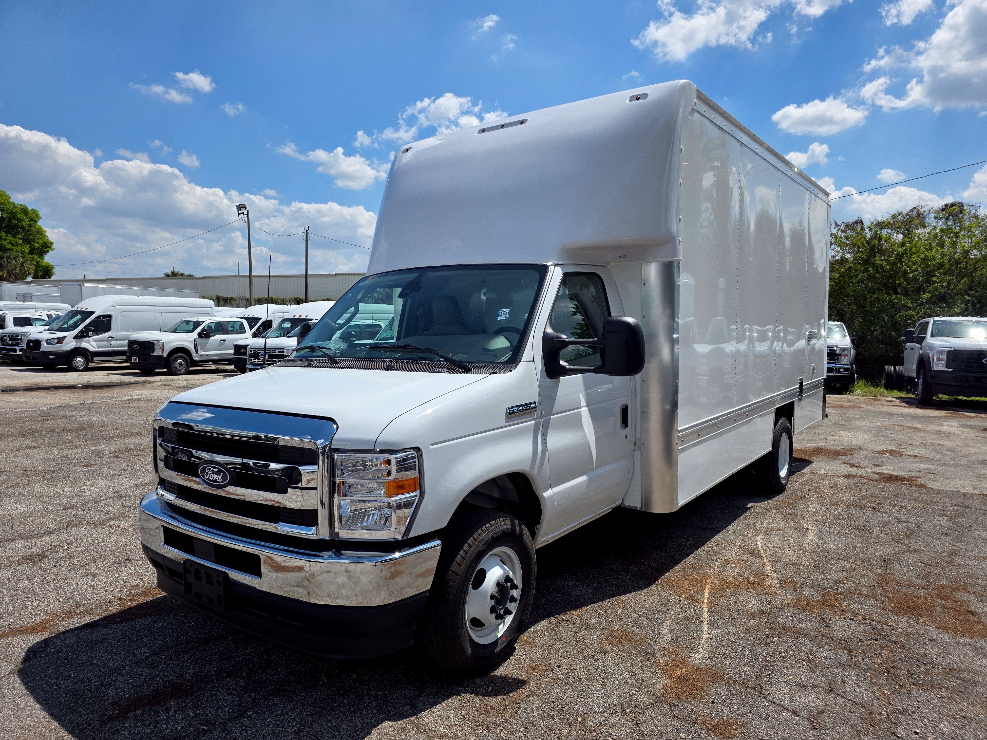 2027 Ford E-450 Standard in Oxford White — front three-quarter view