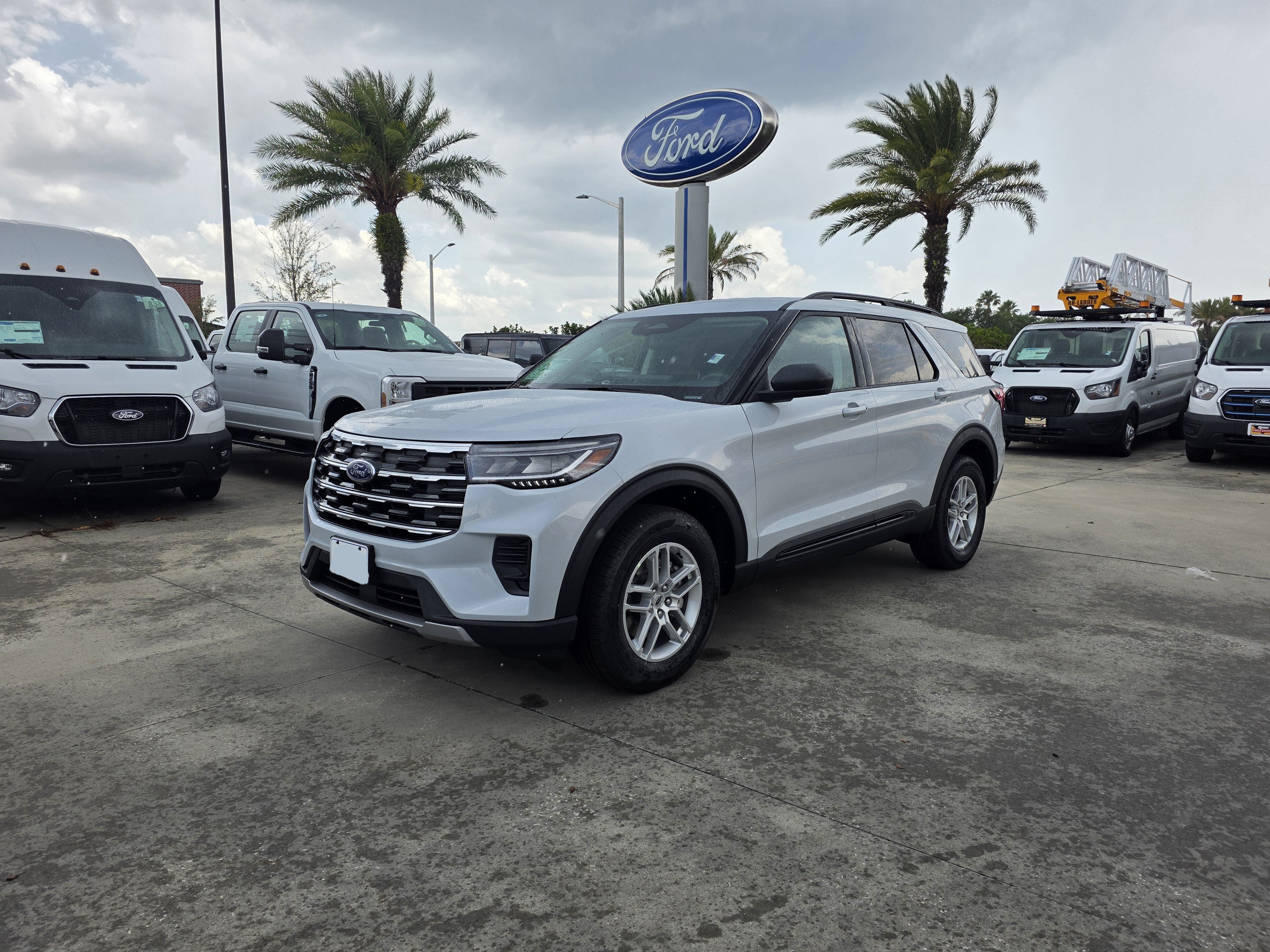 2026 Ford Explorer Active in Space White Metallic — front three-quarter view