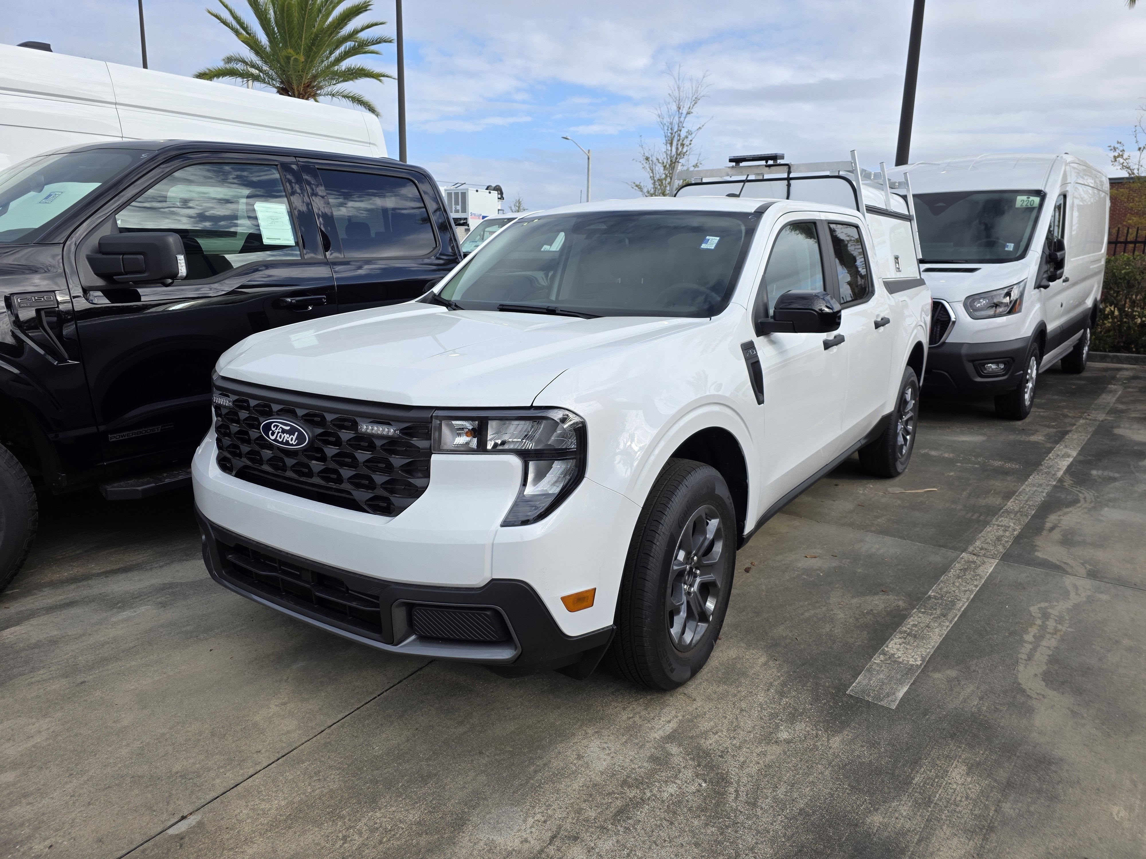 2025 Ford Maverick XLT in Oxford White — front three-quarter view